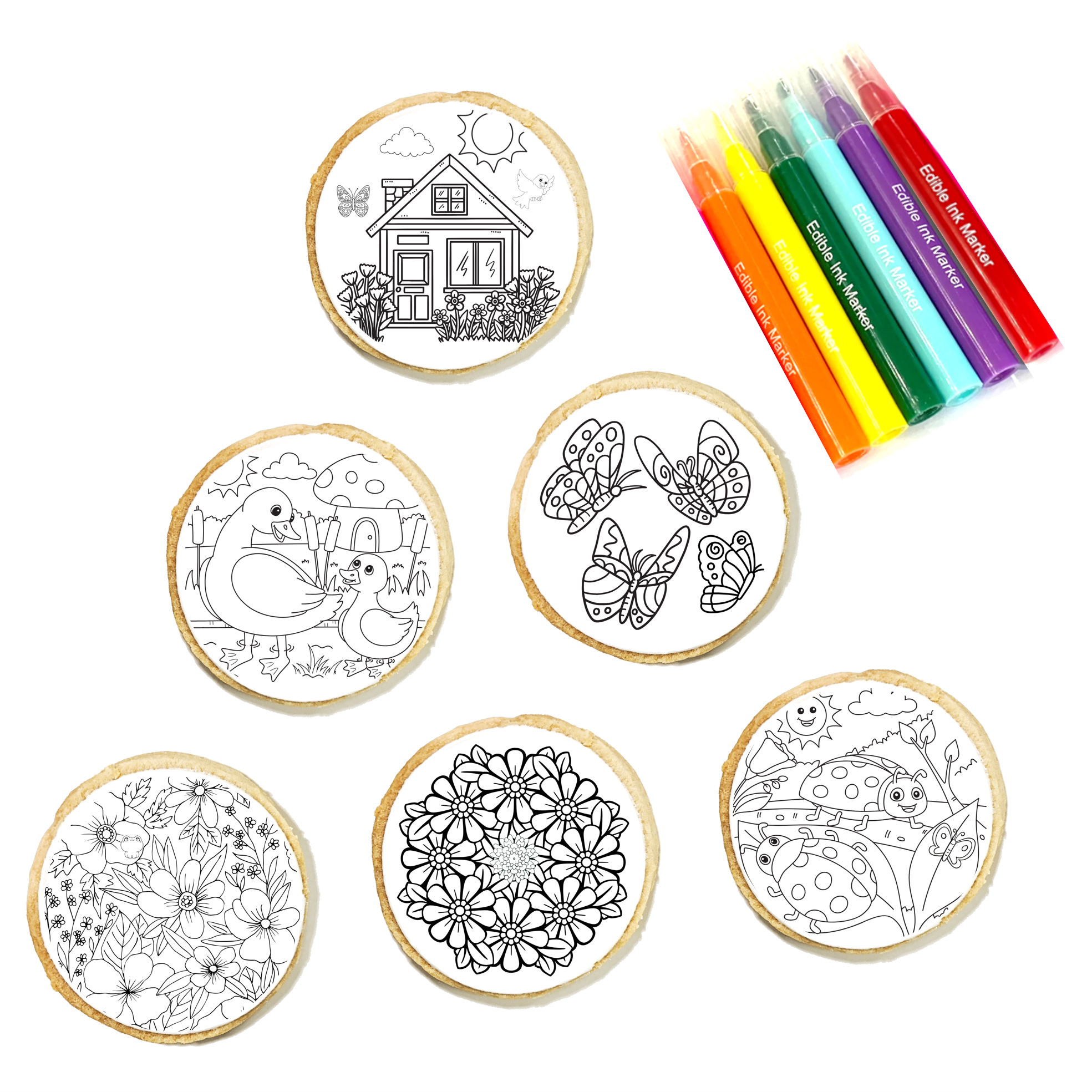 Spring Cookie Coloring Kit 6-Pack