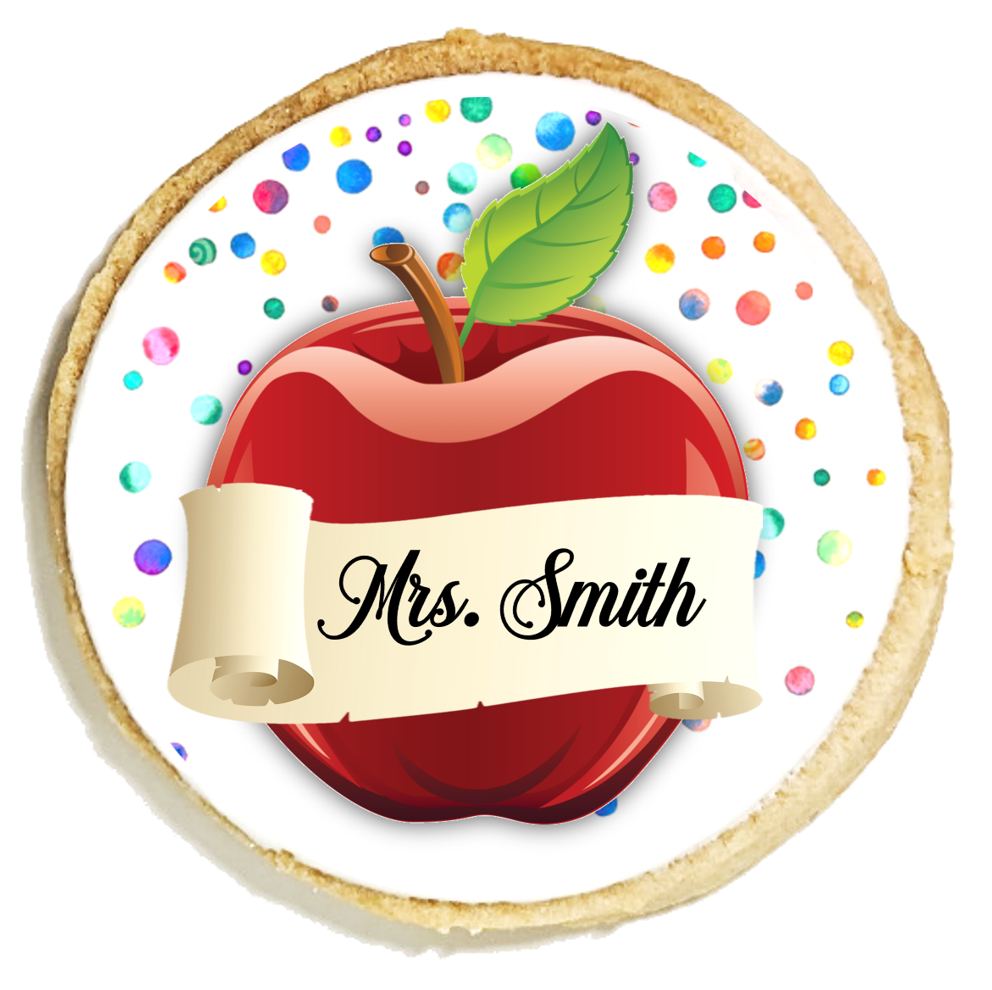 Personalized Teacher Apple Cookies (1 Dozen)