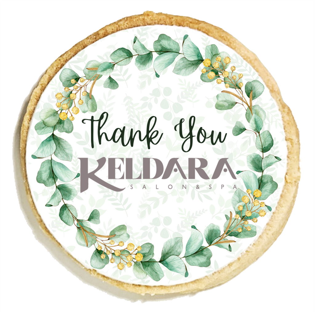 Thank You Logo Greenery Cookies