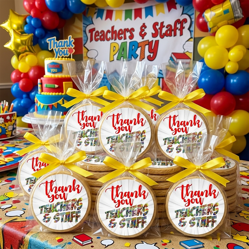 Thank you Teachers and Staff Comic Cookies