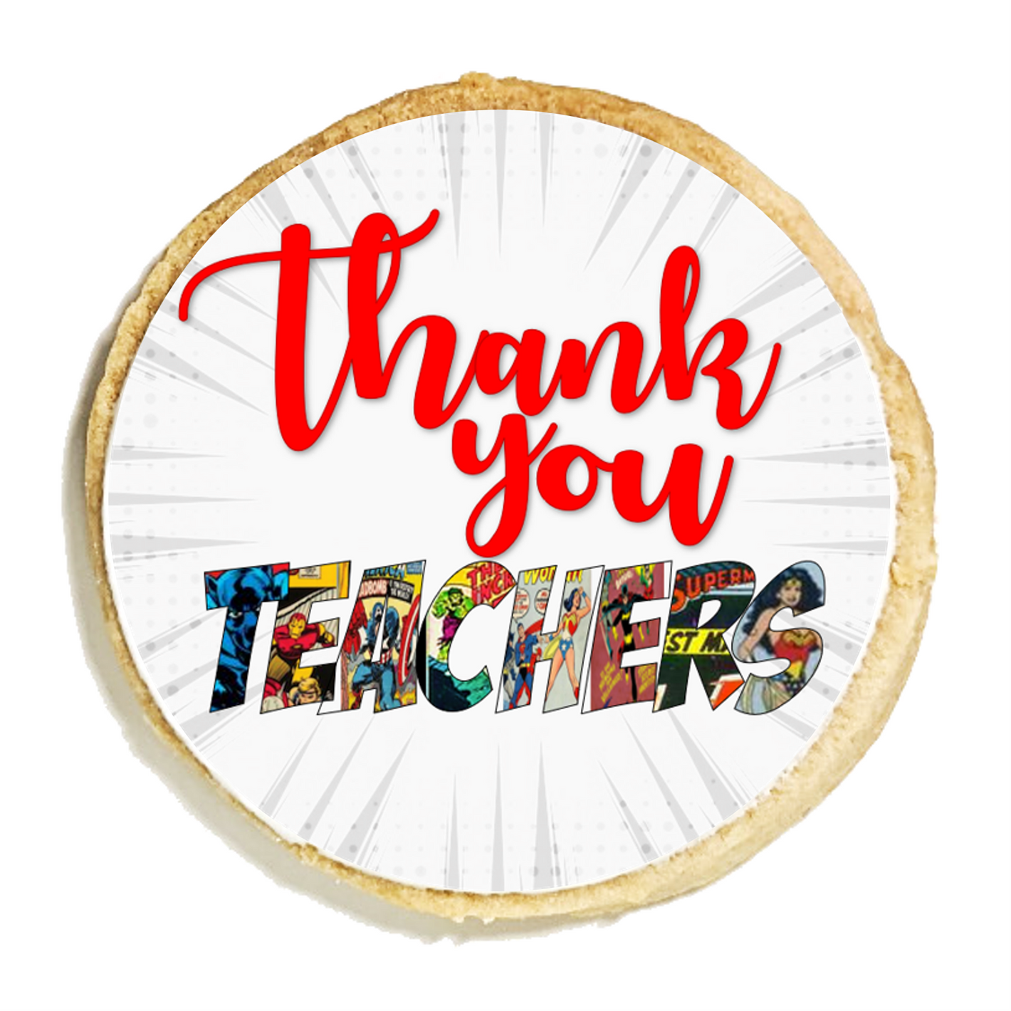 Thank you Teachers Comic Cookies