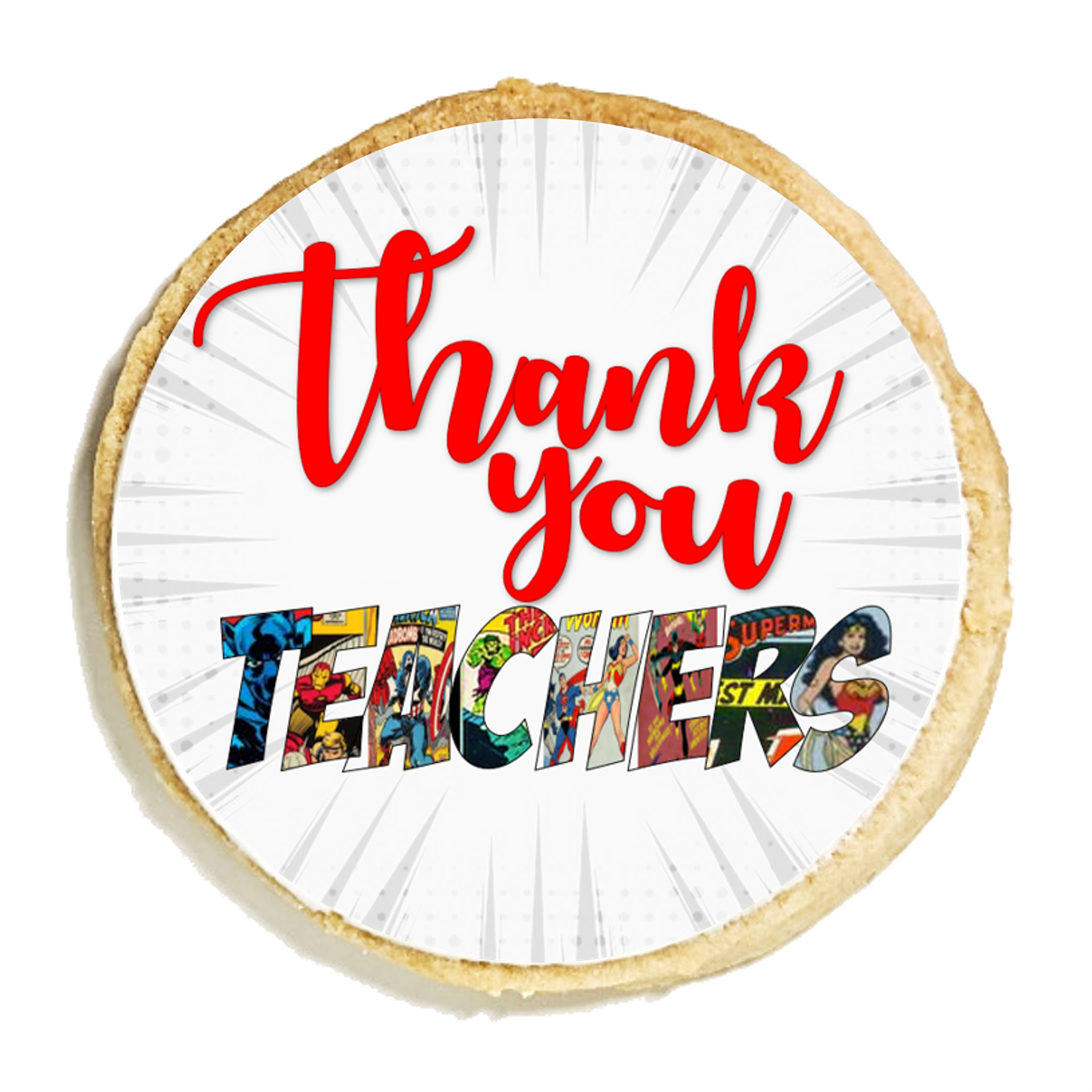 Thank you Teachers Comic Cookies