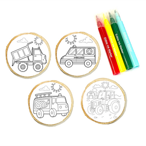 Truck Cookie Coloring Kit 4-Pack