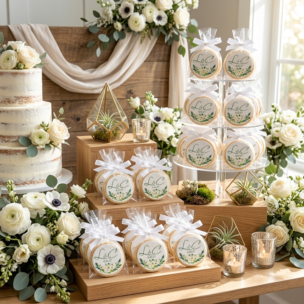 White Floral Cookies