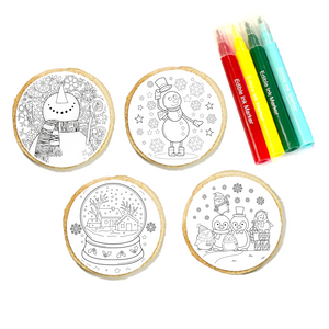 Winter Cookie Coloring Kit 4-Pack