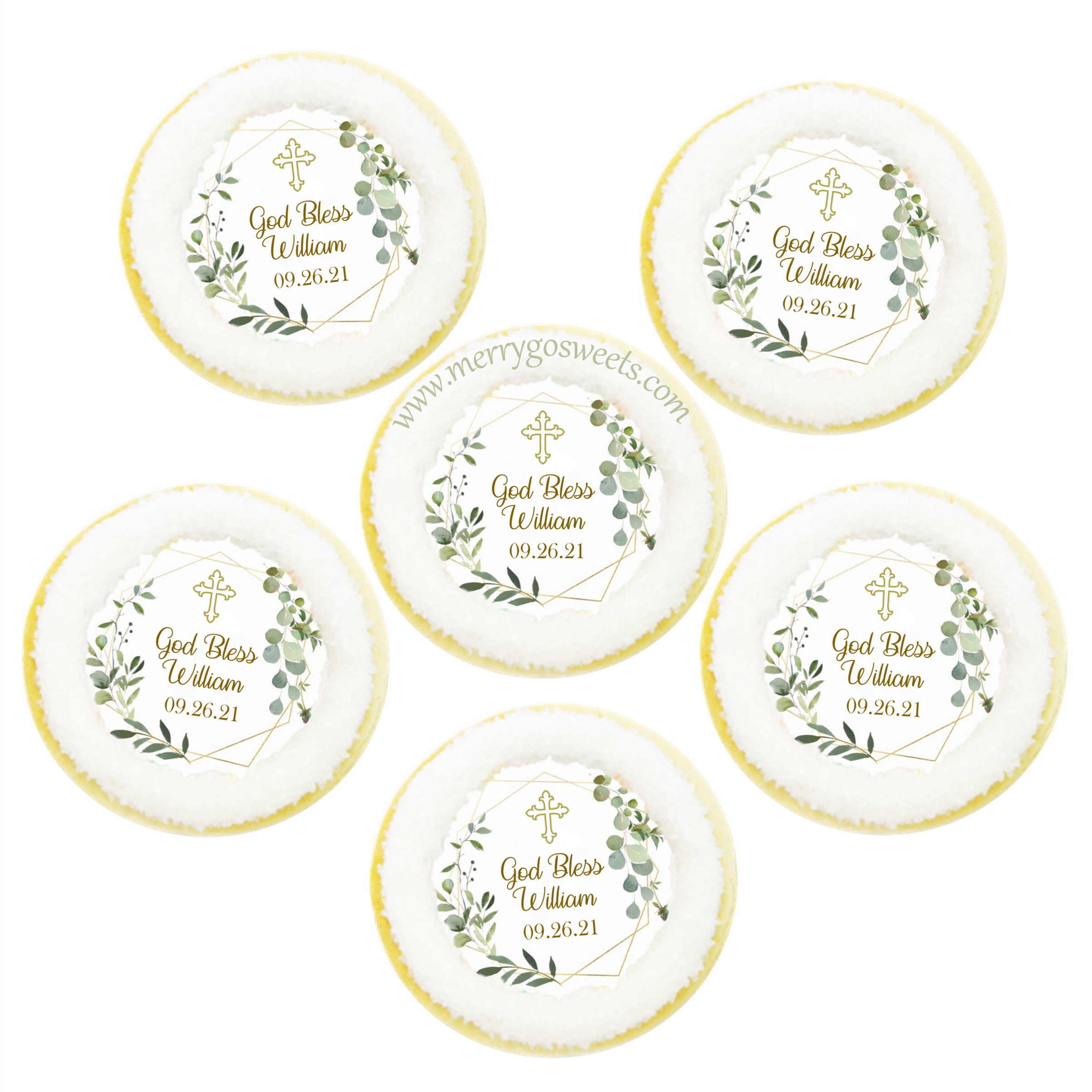 Geometric Botanical Cross Cookies