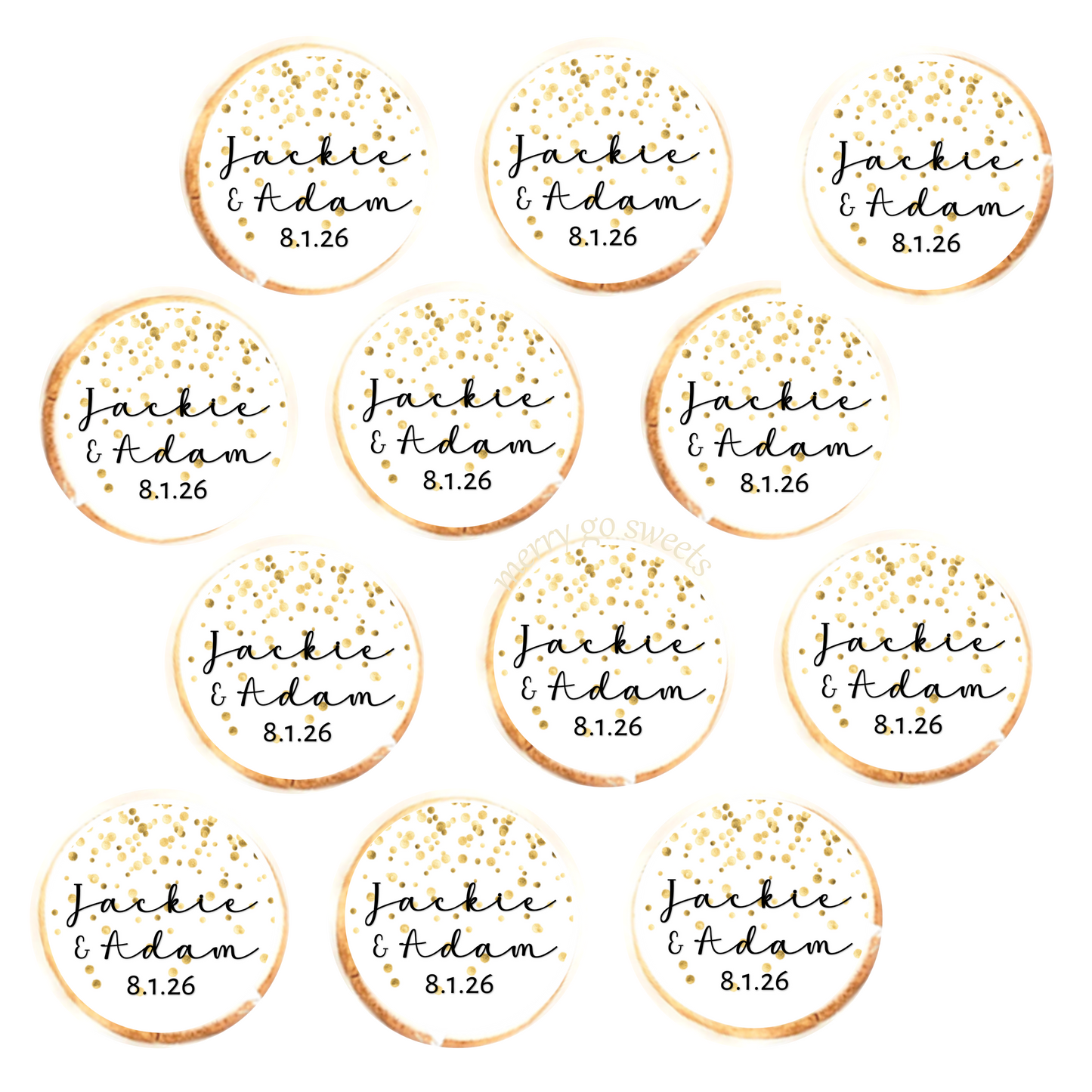 Gold Confetti Cookies (12)
