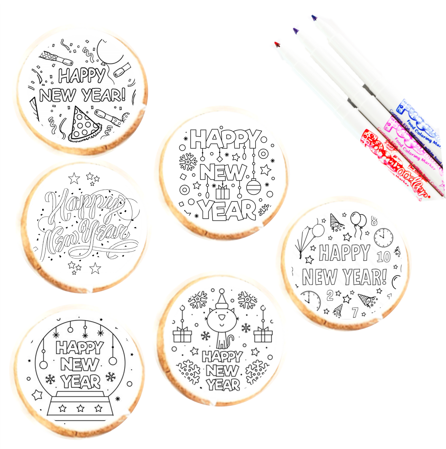 New Year Cookie Coloring Kit