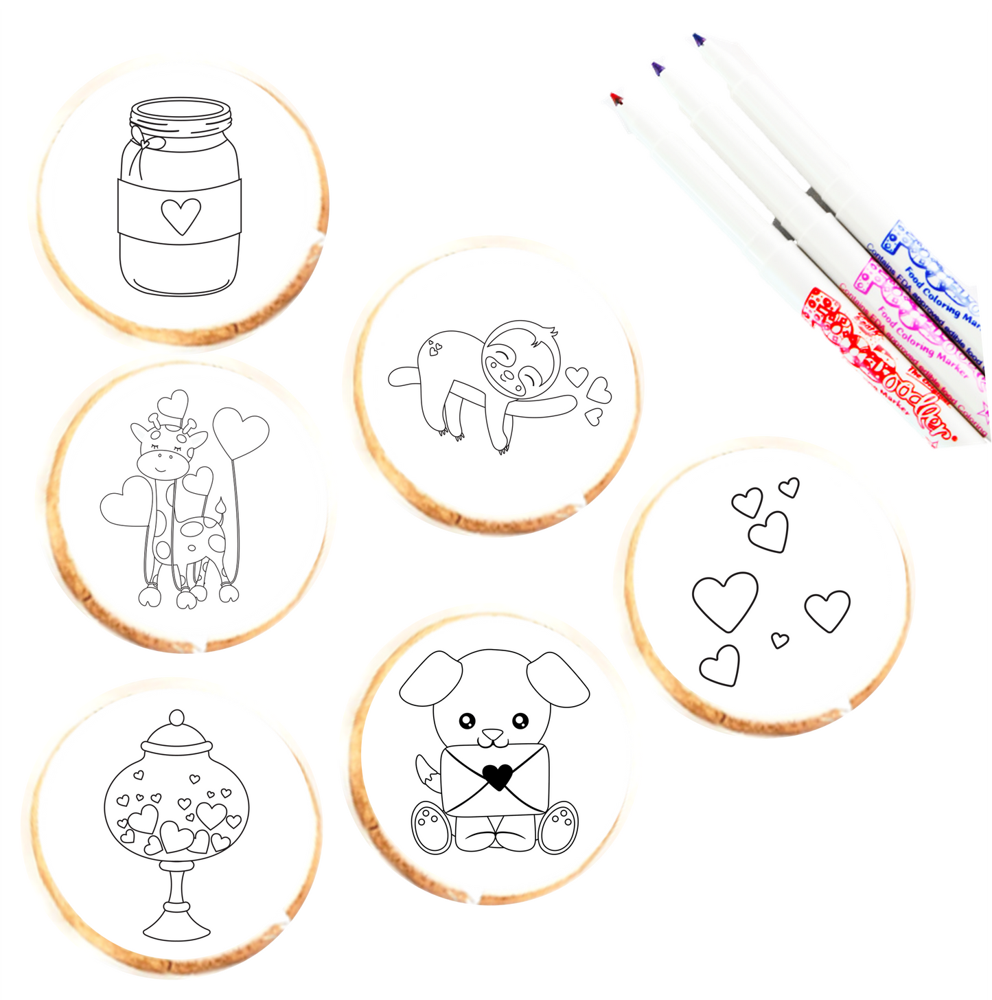Valentine Cookie Coloring Kit