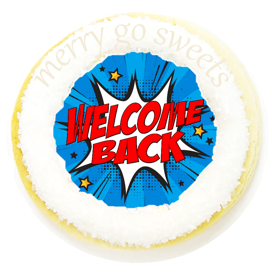 Welcome Back Comic Cookies